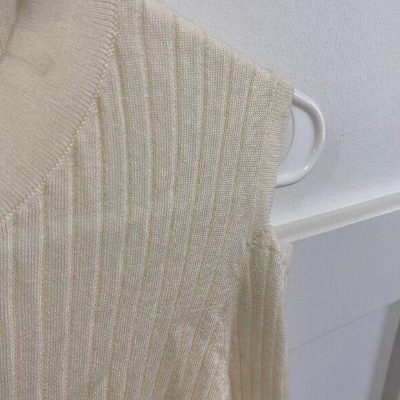 AllSaints Women's 100% Merino Wool Ribbed Sweater Chalk White Medium NWT - Picture 5 of 8